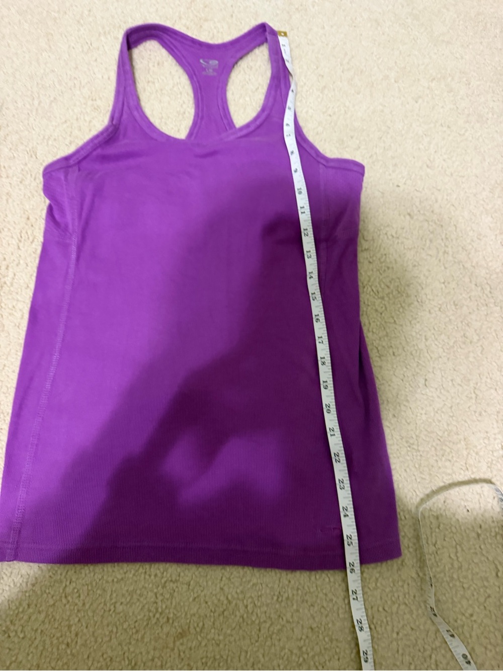 Large C9 by Champion Purple Ribbed Racerback Workout tank top with built in bra